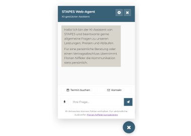 Individuell für Ihre Website eingerichteter KI-Chat-Agent