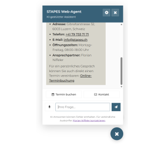 Individuell für Ihre Website eingerichteter KI-Chat-Agent