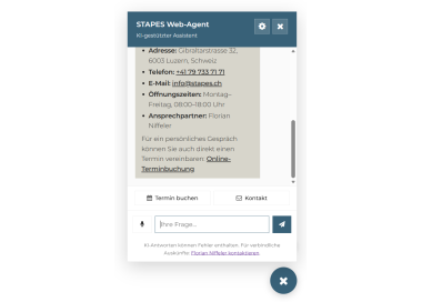 Individuell für Ihre Website eingerichteter KI-Chat-Agent